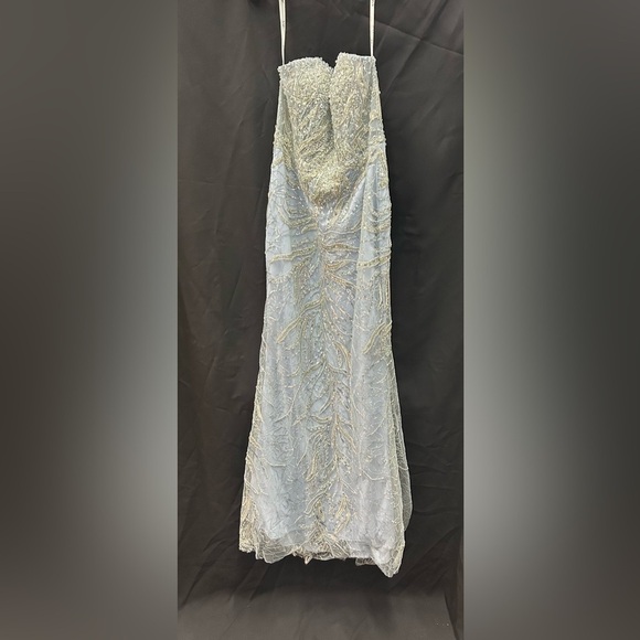 MAC DUGGAL 20544 NWT Blue Strapless Embellished Trumpet Gown - Picture 4 of 8